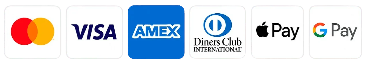 Accepted cards: Visa, Mastercard, Discover, American Express